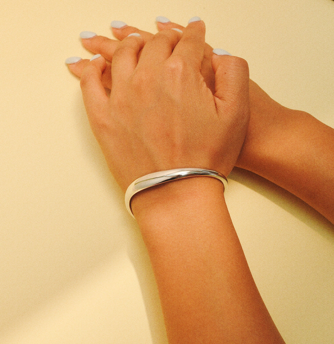 Flow Bangle Bracelet - Silver