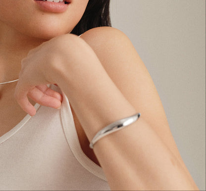 Flow Bangle Bracelet - Silver