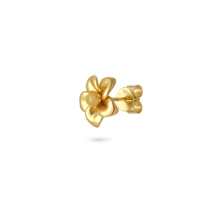 Fragrant Plumeria Amber Earrings - Gold