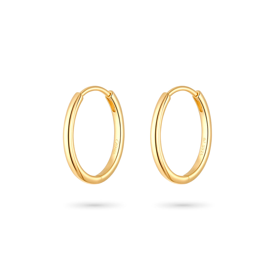 Oval Hoop Earrings - Gold