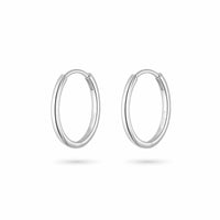 Oval Hoop Earrings - Silver