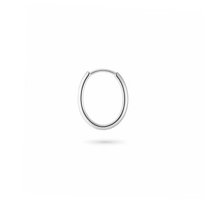 Oval Hoop Earrings - Silver