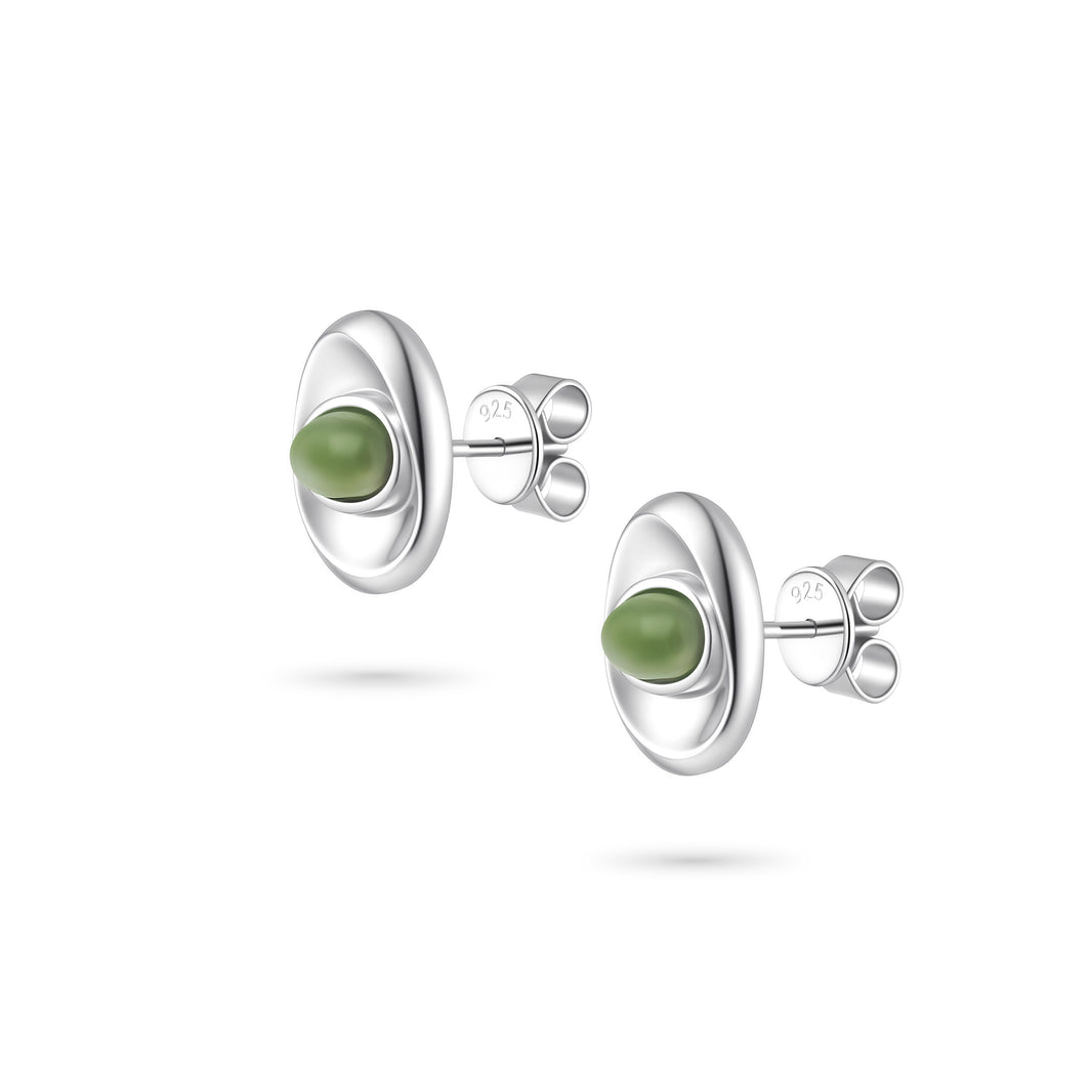 Oinei Symbol Green Jade Earrings