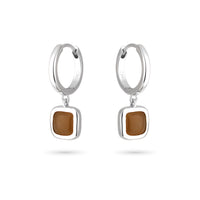Sweet Earth Brown Jade Earrings - Silver
